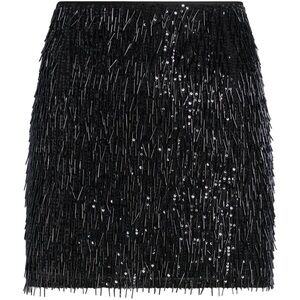 Cinq à Sept Black Sequin Mini Skirt